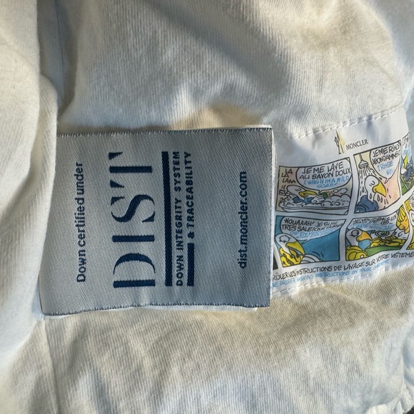 MONCLER Enfant Puffer Jacket LOVE Hoodie White Down Feather Zip 9-12 M ITALY - Picture 8 of 15